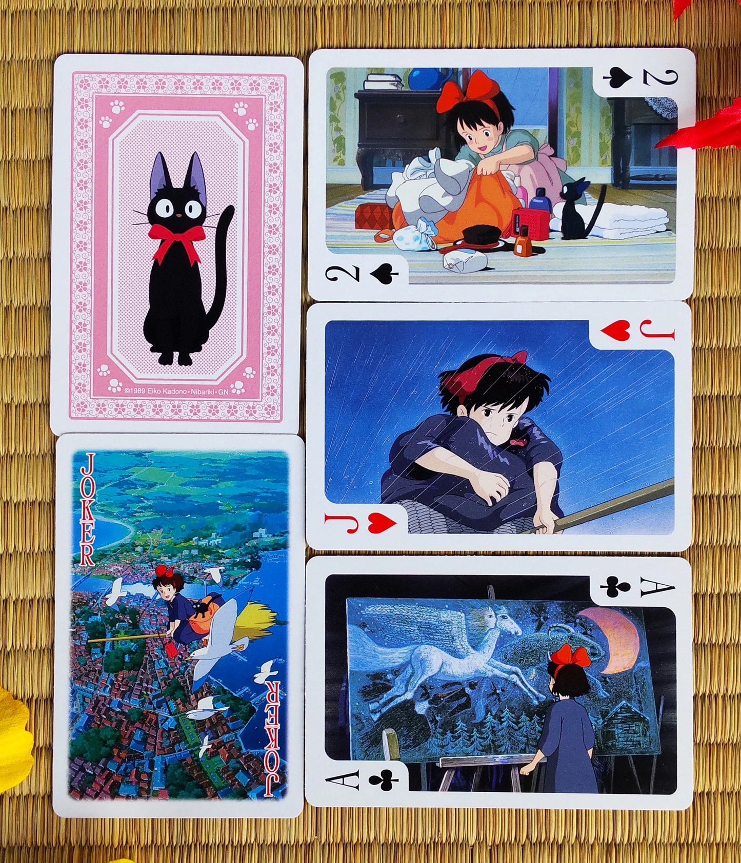 Original Ghibli 54 Playing Cards/Deck • Totoro, Laputa, Spirited Away, Mononoke, Kikis Delivery, Ponyo, Howl, Whisper • Anime Game Gift