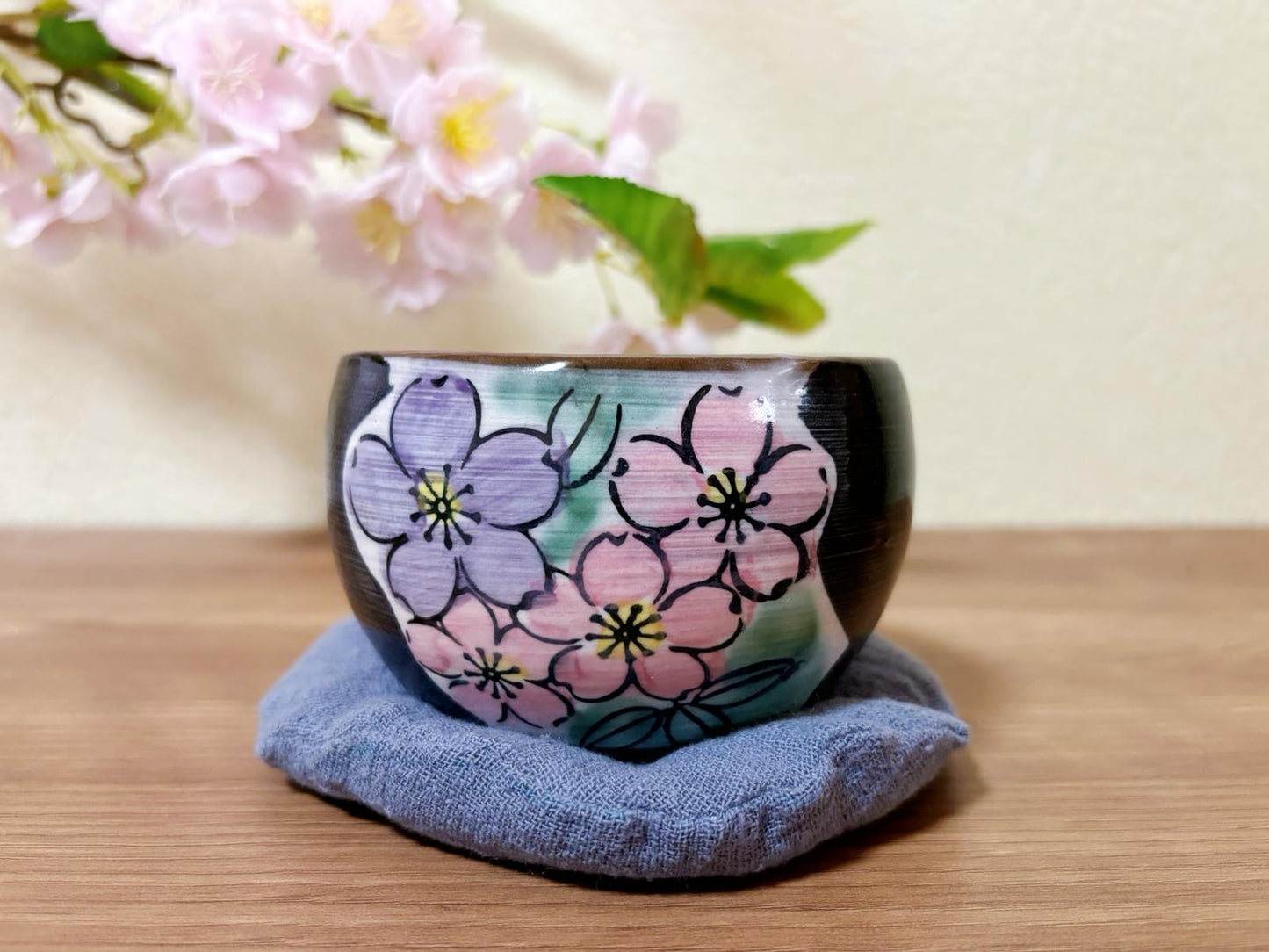 Japanese Mino Ware Sakura Ceramic Bowl | Handmade Matcha Bowl | Rice Bowl | Soup Bowl | Cherry Blossom Salad Bowl | Ice Cream Bowl