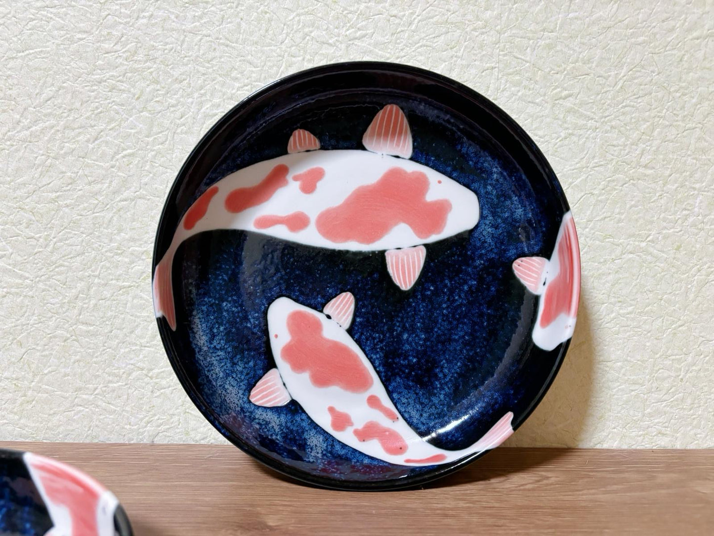 Set of 3, Koi Fish Pasta Plate Japanese Mino Ware Made in Japan Tableware Set Authentic Japanese tableware handmade sushi plate set