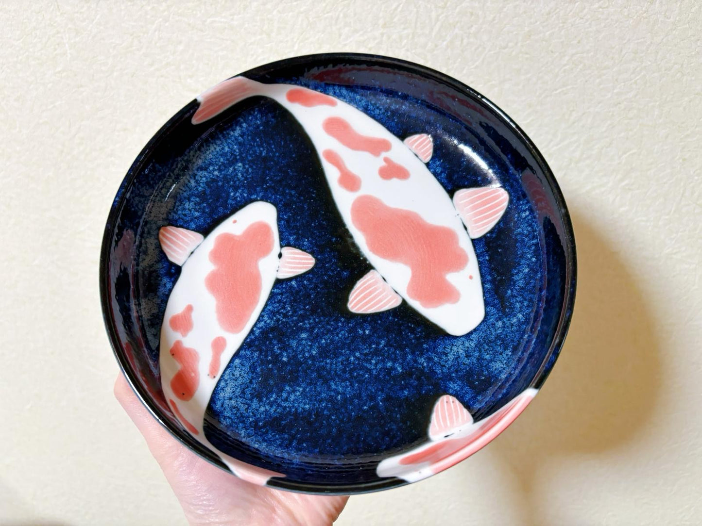 Set of 3, Koi Fish Pasta Plate Japanese Mino Ware Made in Japan Tableware Set Authentic Japanese tableware handmade sushi plate set