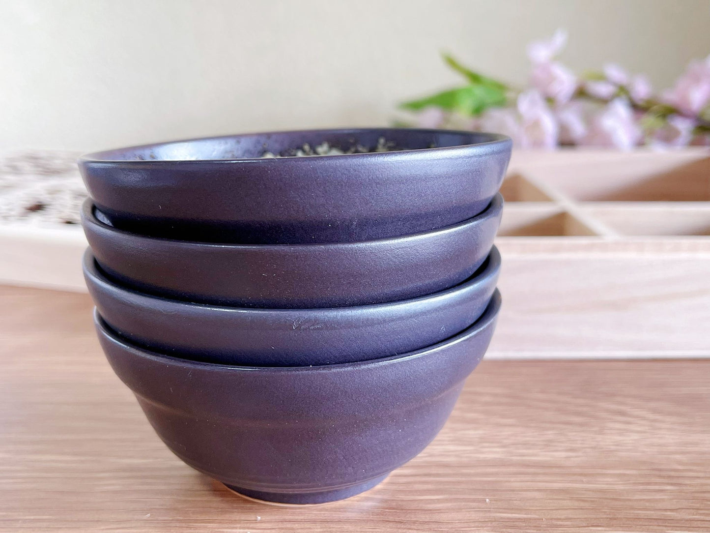 Set of 4 Handmade Mino Ware Ceramic Tea Cups Gift Box | Japanese Colorful Sake Cups in Wooden Box