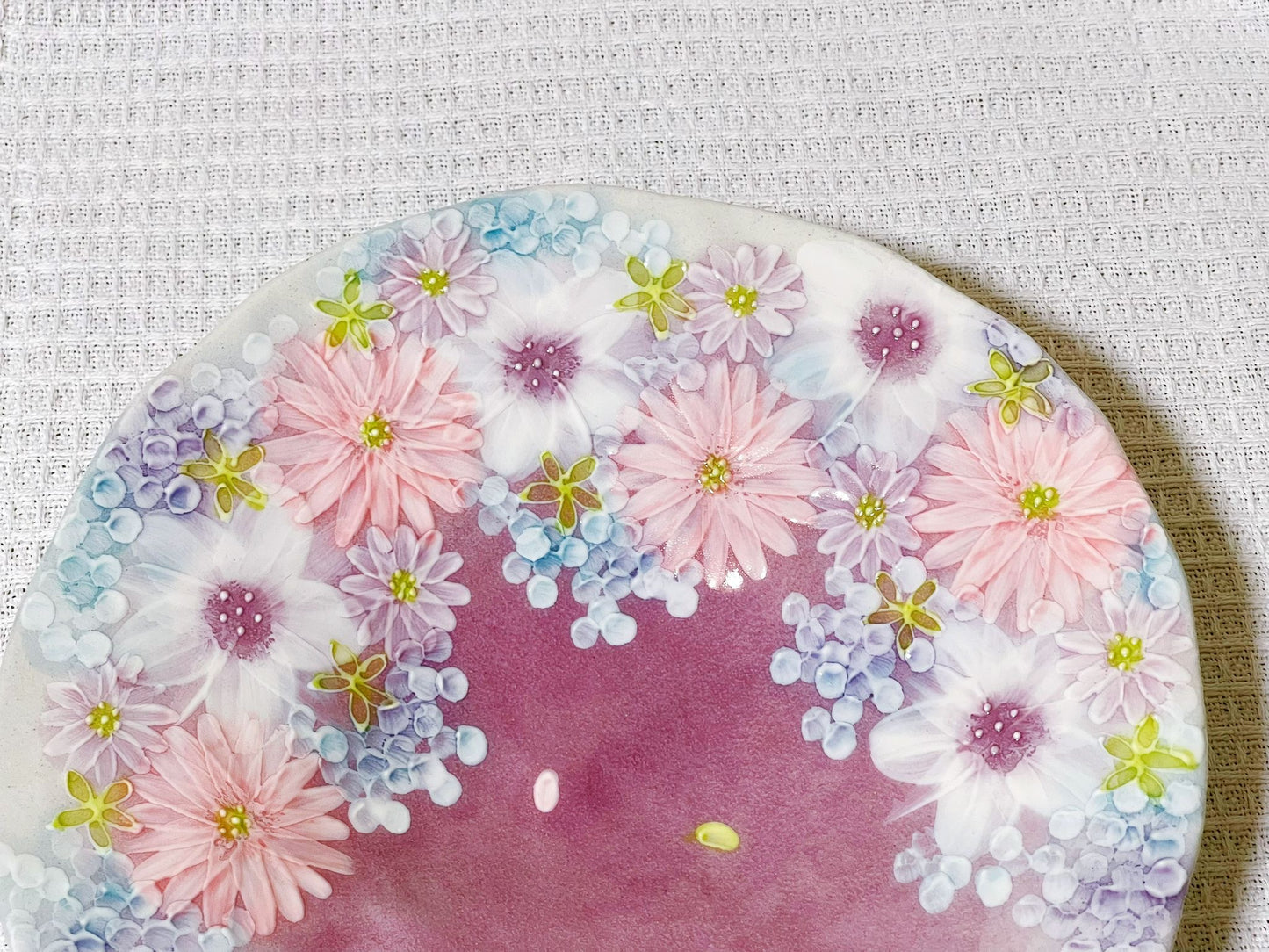 Japanese Seto-Ware hand-painted Sakura Blossom ceramic plate | Japanese premium tableware ceramic artwork | Sakura Pasta Plate / Salad Plate