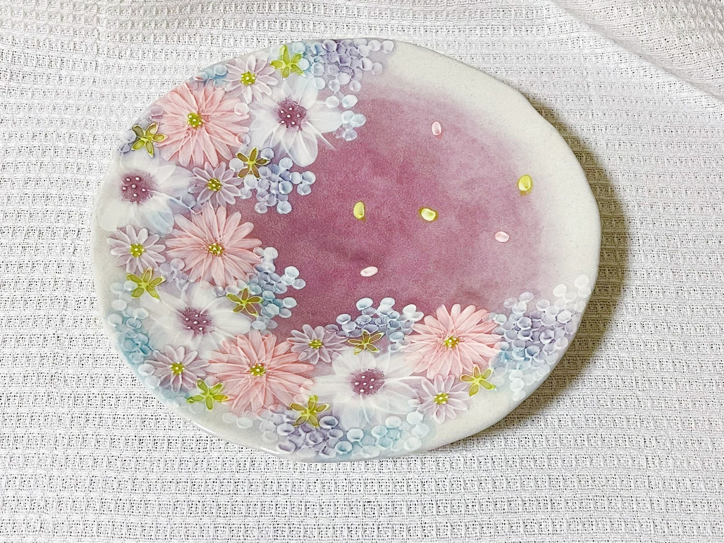 Japanese Seto-Ware hand-painted Sakura Blossom ceramic plate | Japanese premium tableware ceramic artwork | Sakura Pasta Plate / Salad Plate