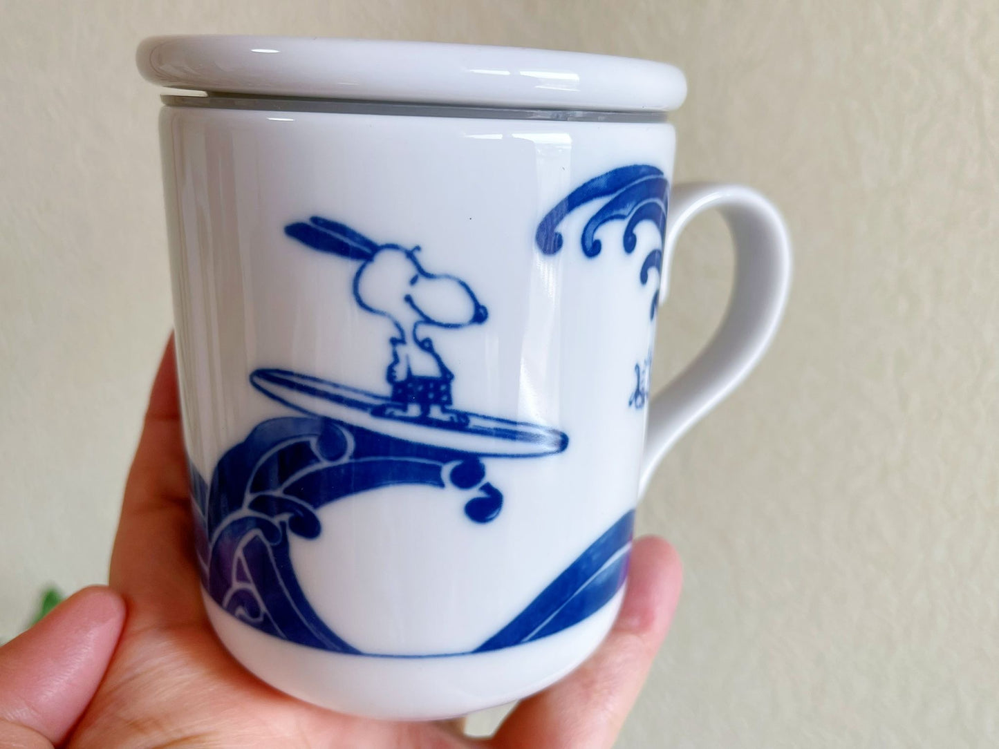 Handmade Snoopy Japan Indigo Mug Cups | Rare Collectable Peanuts Japan Snoopy & Charlie Brown Traditional Japanese Mino Ware Coffee Mugs