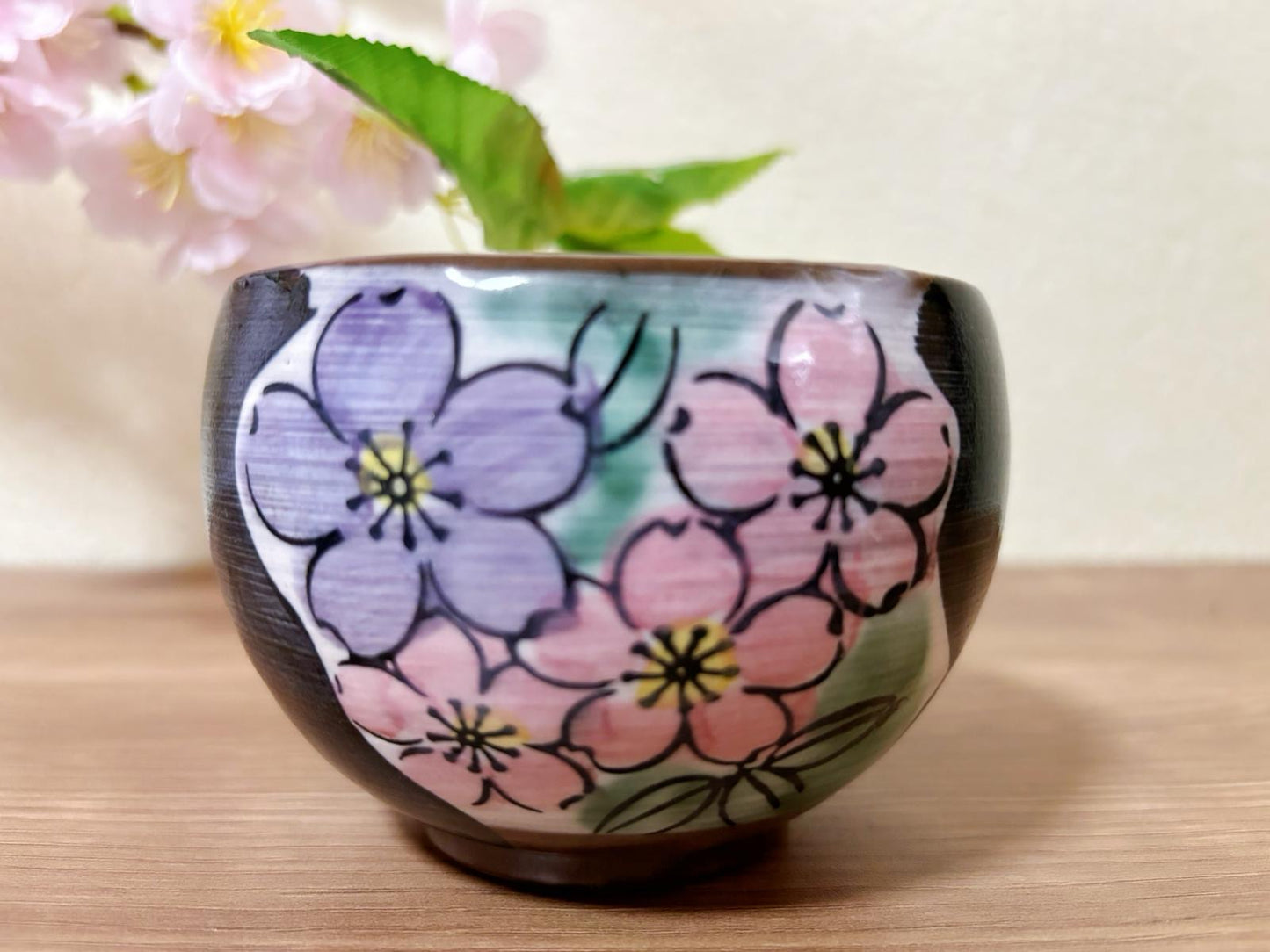 Japanese Mino Ware Sakura Ceramic Bowl | Handmade Matcha Bowl | Rice Bowl | Soup Bowl | Cherry Blossom Salad Bowl | Ice Cream Bowl