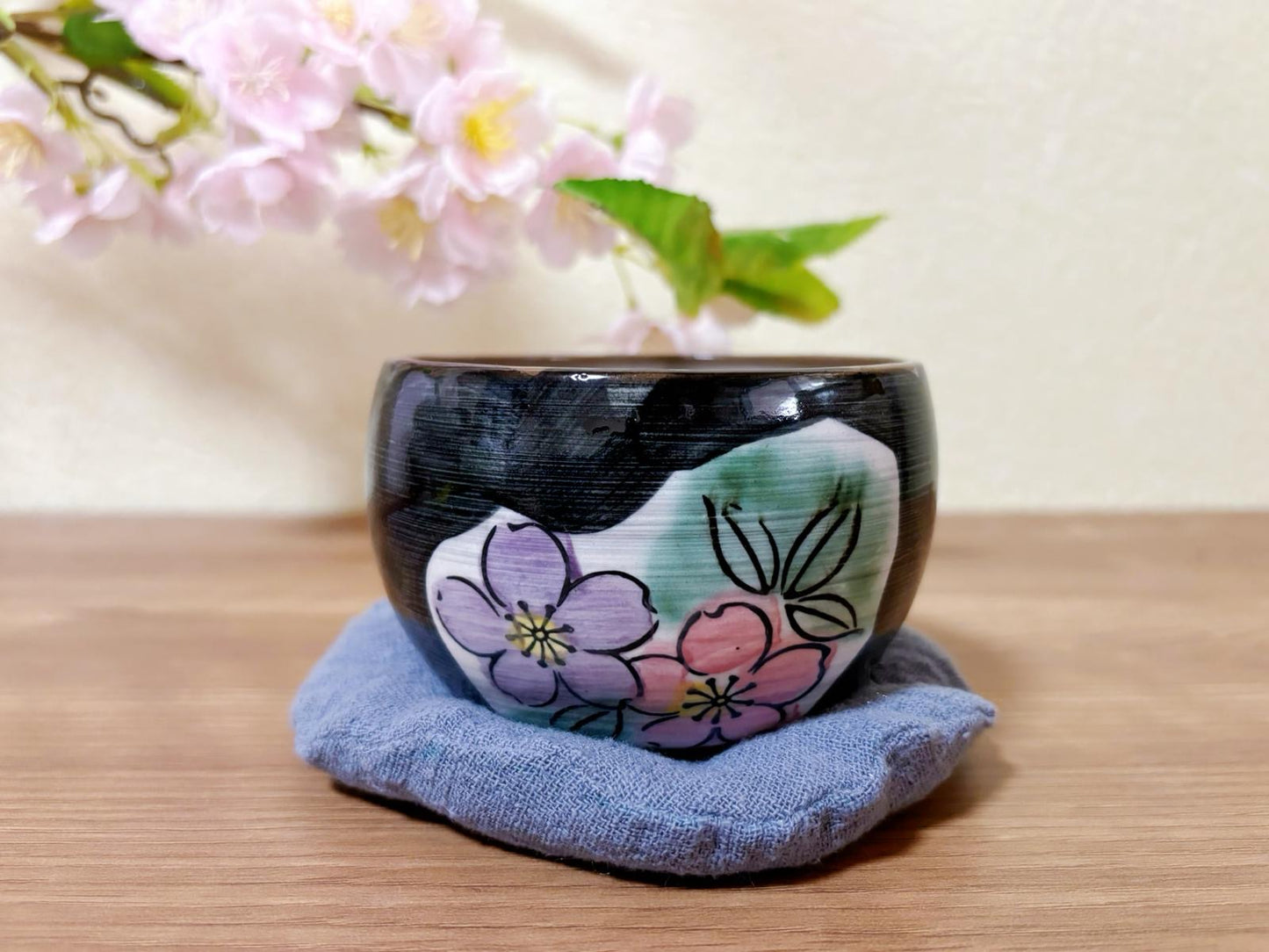 Japanese Mino Ware Sakura Ceramic Bowl | Handmade Matcha Bowl | Rice Bowl | Soup Bowl | Cherry Blossom Salad Bowl | Ice Cream Bowl