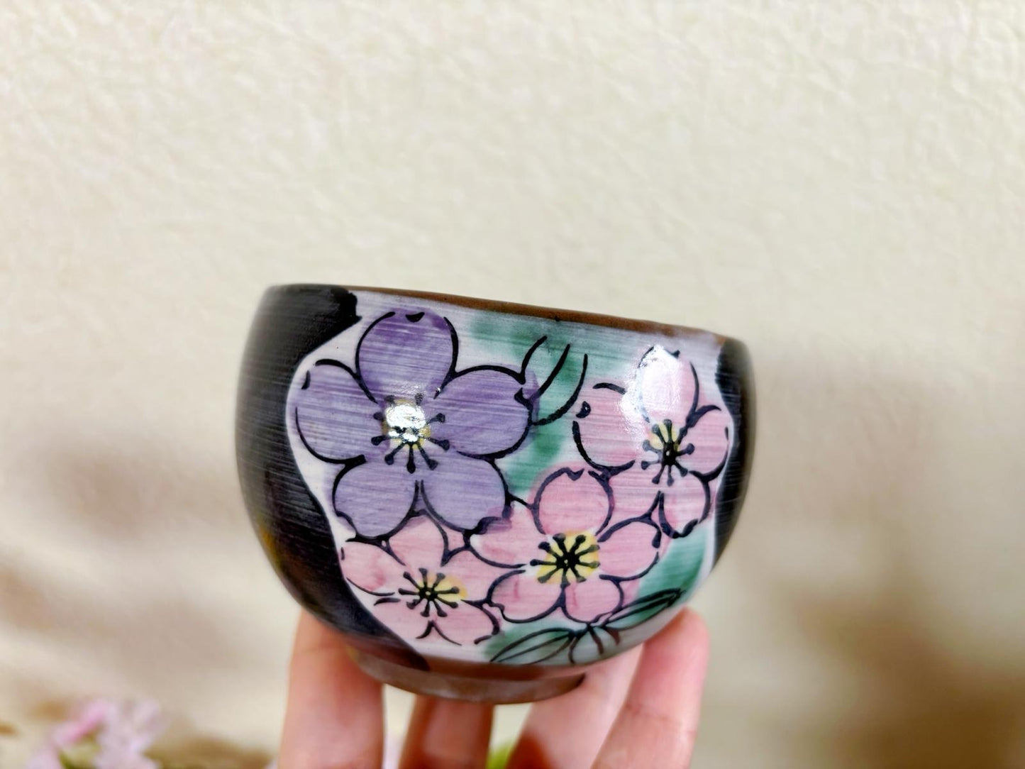 Japanese Mino Ware Sakura Ceramic Bowl | Handmade Matcha Bowl | Rice Bowl | Soup Bowl | Cherry Blossom Salad Bowl | Ice Cream Bowl