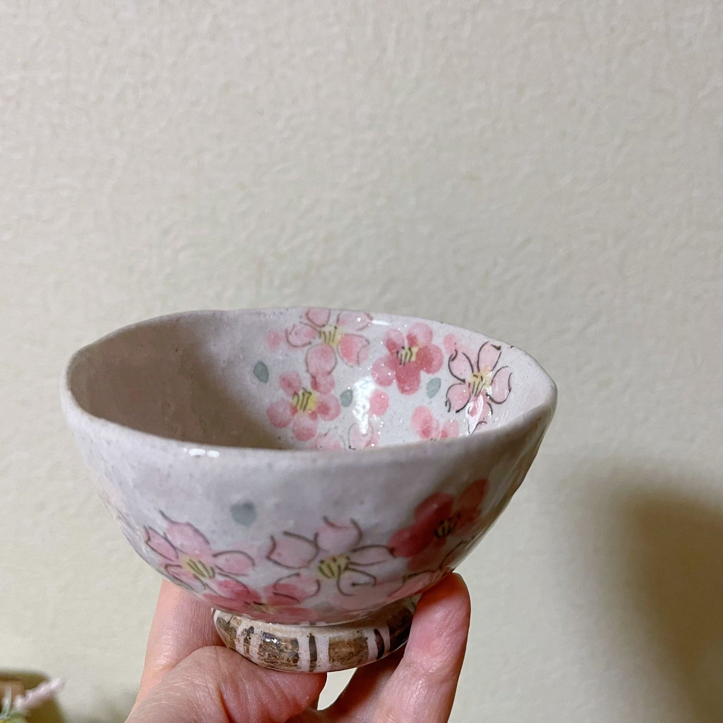 Handmade Japanese Sakura Bowl | Hand Drawn Petals Cherry Blossoms Soup Bowls | Salad Bowls Set | Rice Bowls | Wabi Sabi Style Matcha Bowl