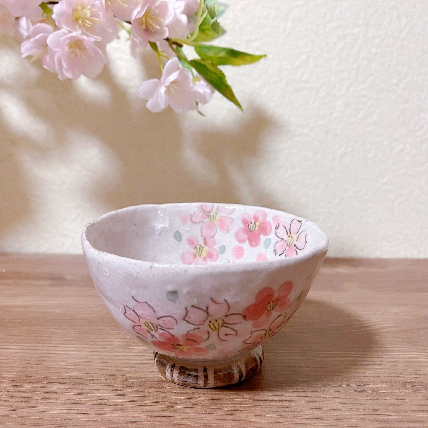 Handmade Japanese Sakura Bowl | Hand Drawn Petals Cherry Blossoms Soup Bowls | Salad Bowls Set | Rice Bowls | Wabi Sabi Style Matcha Bowl