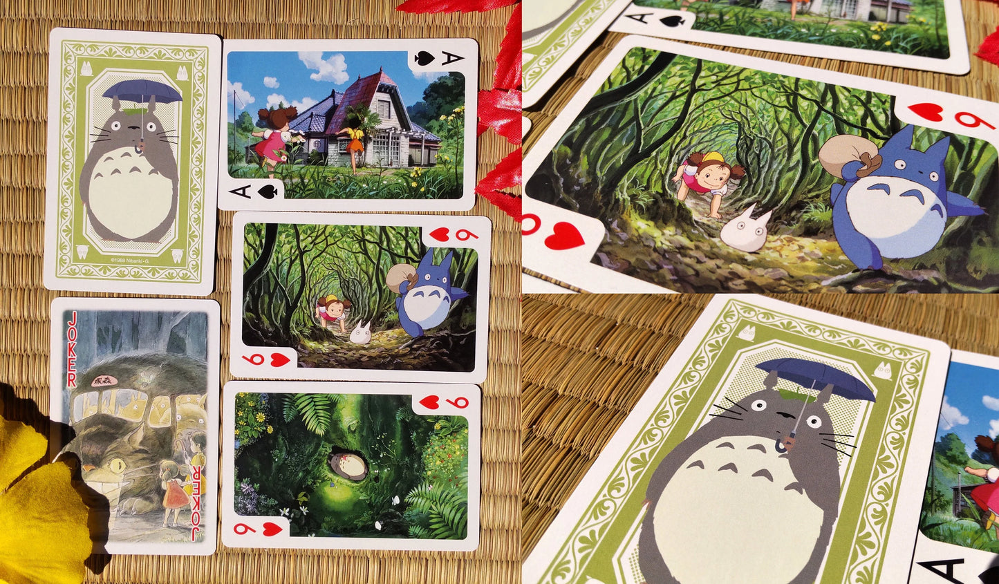 Original Ghibli 54 Playing Cards/Deck • Totoro, Laputa, Spirited Away, Mononoke, Kikis Delivery, Ponyo, Howl, Whisper • Anime Game Gift