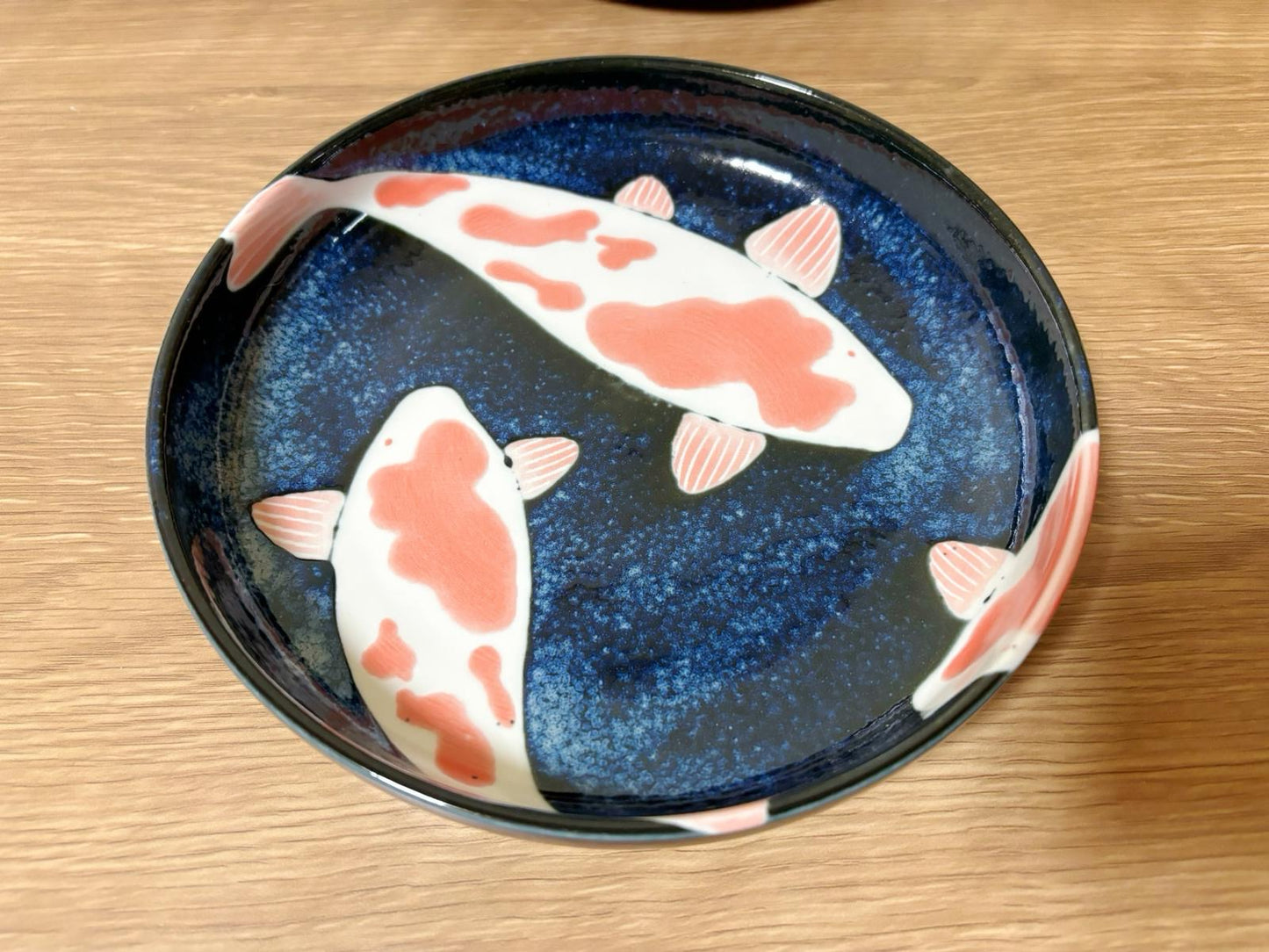 Set of 3, Koi Fish Pasta Plate Japanese Mino Ware Made in Japan Tableware Set Authentic Japanese tableware handmade sushi plate set