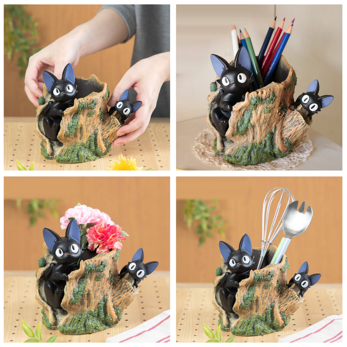 Original Ghibli Jiji Planter Cover/Holder • Kikis Delivery Service Pot/Vase/Figure/Home Decor/Interior Diorama • Anime Studio Ghibli Gift