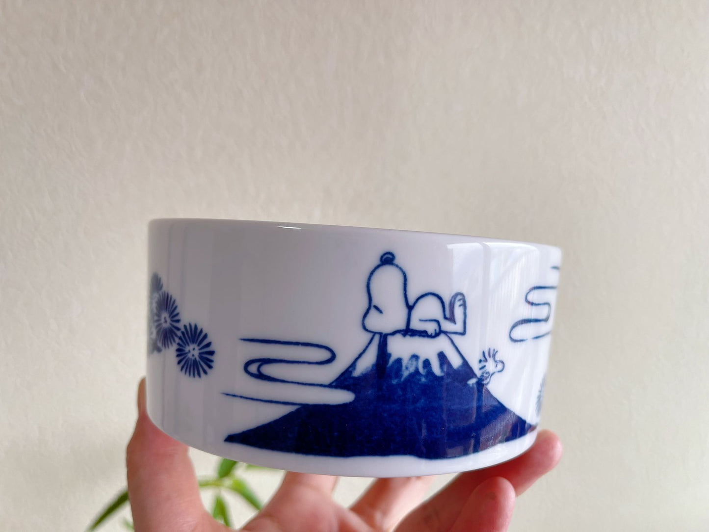 Set of 3 Snoopy Japan Indigo Ceramic Airtight Container | Peanuts Snoopy & Charlie Brown Mt.Fuji The Great Wave Storage Canister/ Lunch Bowl