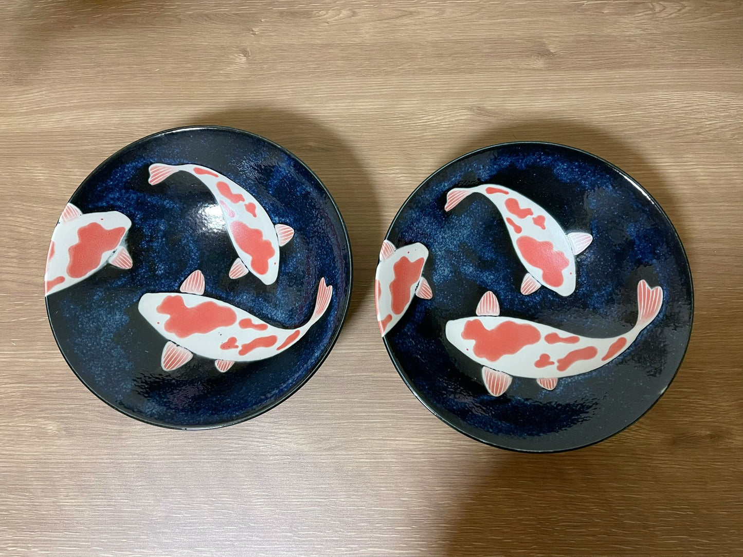 2 Pieces Ramen Bowl Gift Box, Koi Fish Ramen Soup Bowl Japanese Mino Ware Plate Handmade in Japan Tableware Set,Salad Bowl Free Gift Wrapping