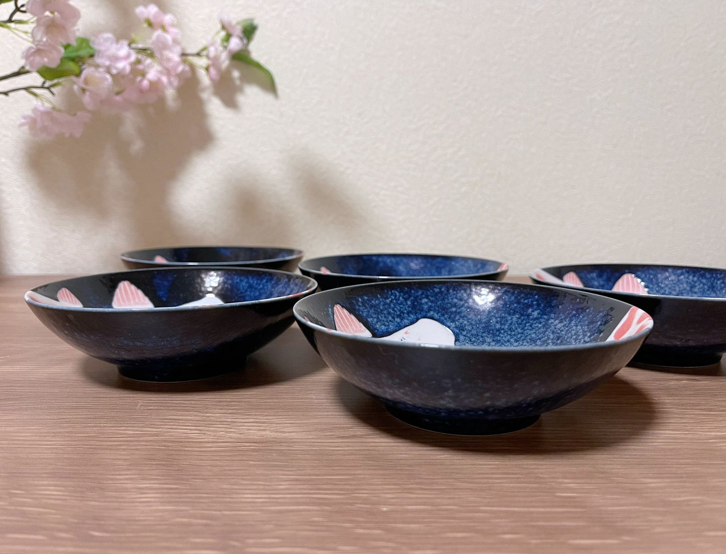 Set of 5, Koi Fish Plate Japanese Mino Ware Made in Japan Tableware Set handmade Salad Bowl/ Pickle Olive Dish/Ice Cream Bowl