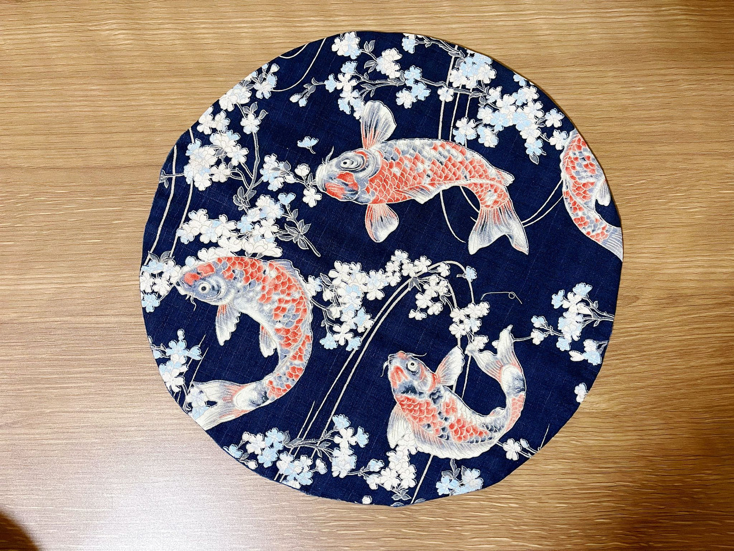 Set of 3, Koi Fish Ramen Bowl/Plate & Coaster Gift set|Japanese handmade Mino Ware Tableware Set| Authentic Japanese Tableware 25.5cm