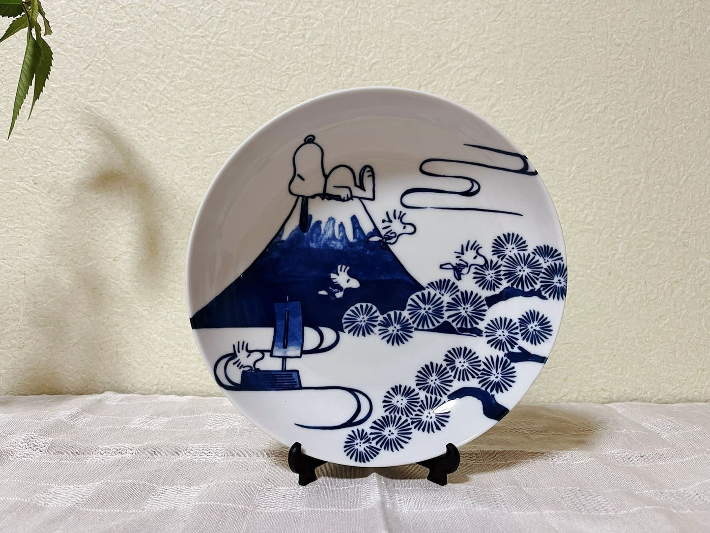 Set of 3 Snoopy Japan Indigo Sometsuke Pasta Plates | Peanuts Japan Snoopy & Charlie Brown Mt.Fuji The Great Wave Rare Collectable Tableware