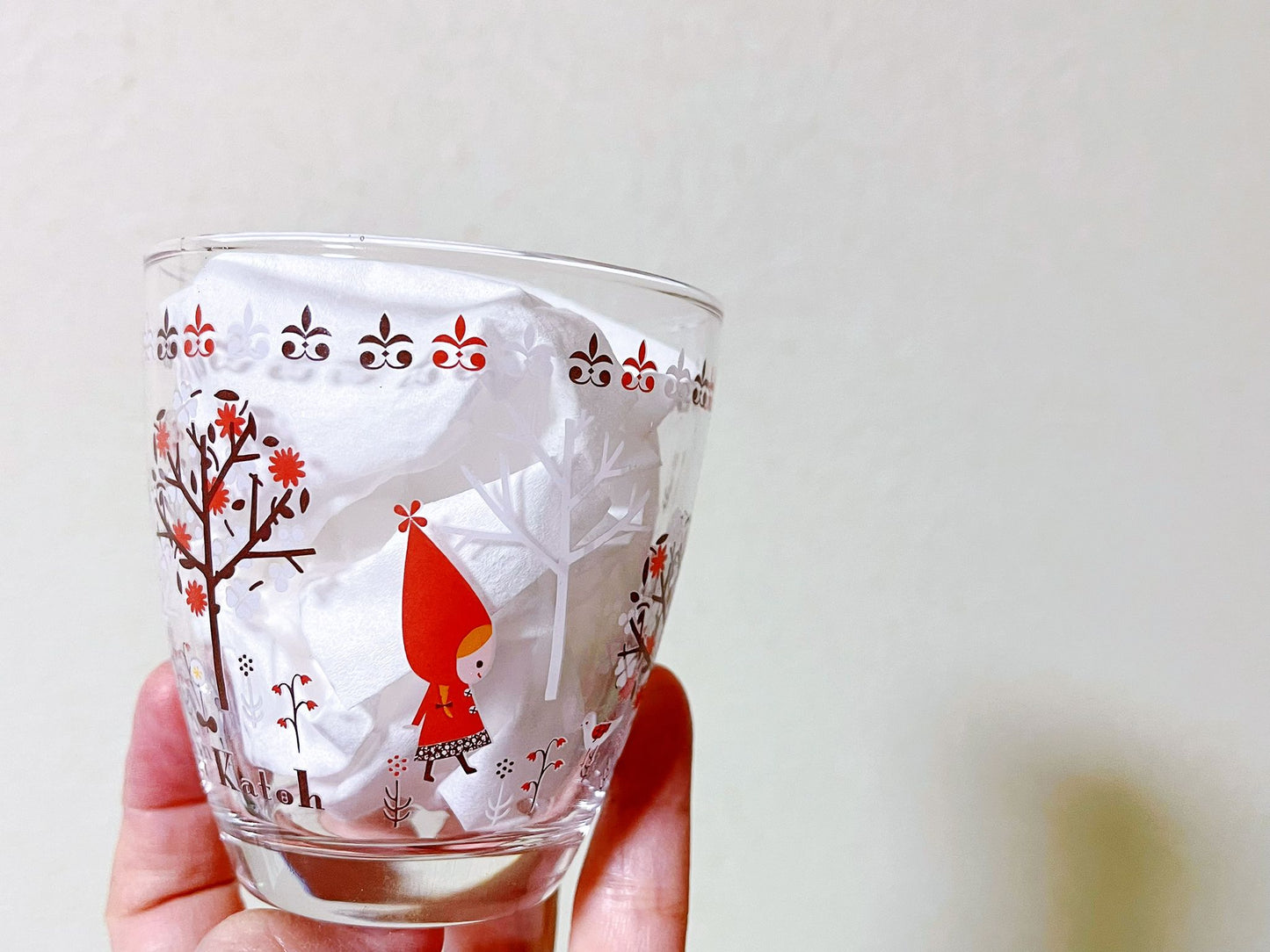 Set of Two,Handcrafted Fairy Tale Glass Cups | Enchanting Little Red Riding Hood Art | Frosty Beverage Glasses | Charming Christmas presents