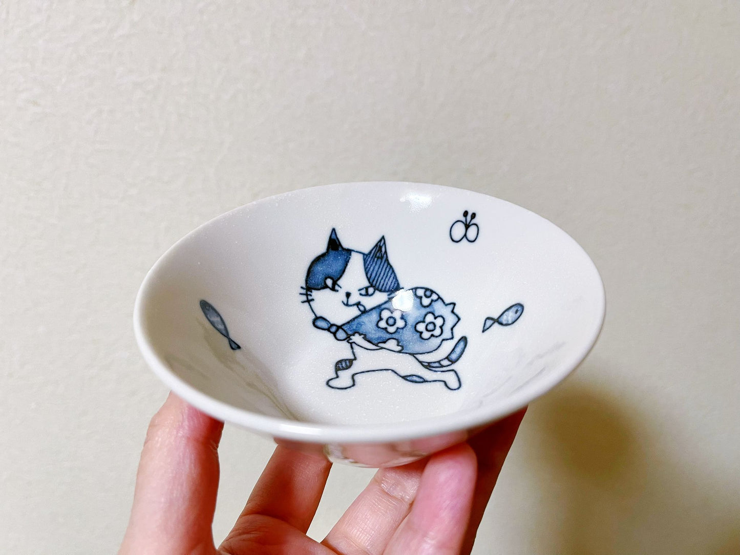 3 Pieces，Whimsical Japanese Mino Ware Ceramic Cat Bowls Bundle, Artistic Kitty Bowls Collection,Perfect for Serving Salads,Snacks & Desserts