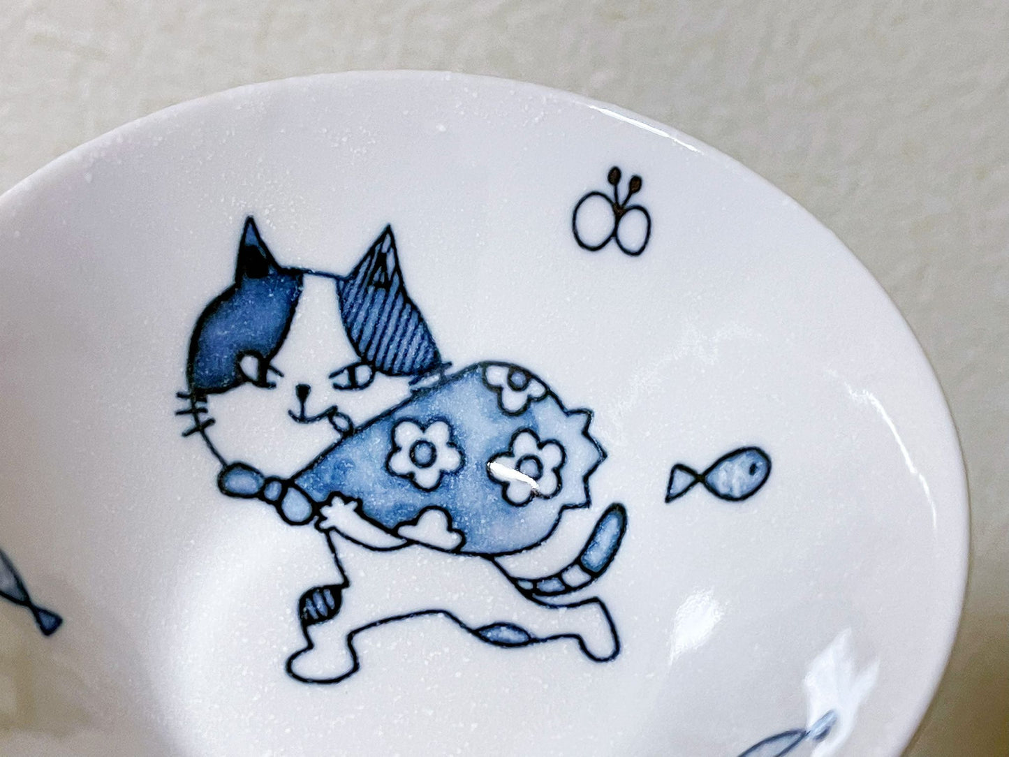 3 Pieces，Whimsical Japanese Mino Ware Ceramic Cat Bowls Bundle, Artistic Kitty Bowls Collection,Perfect for Serving Salads,Snacks & Desserts