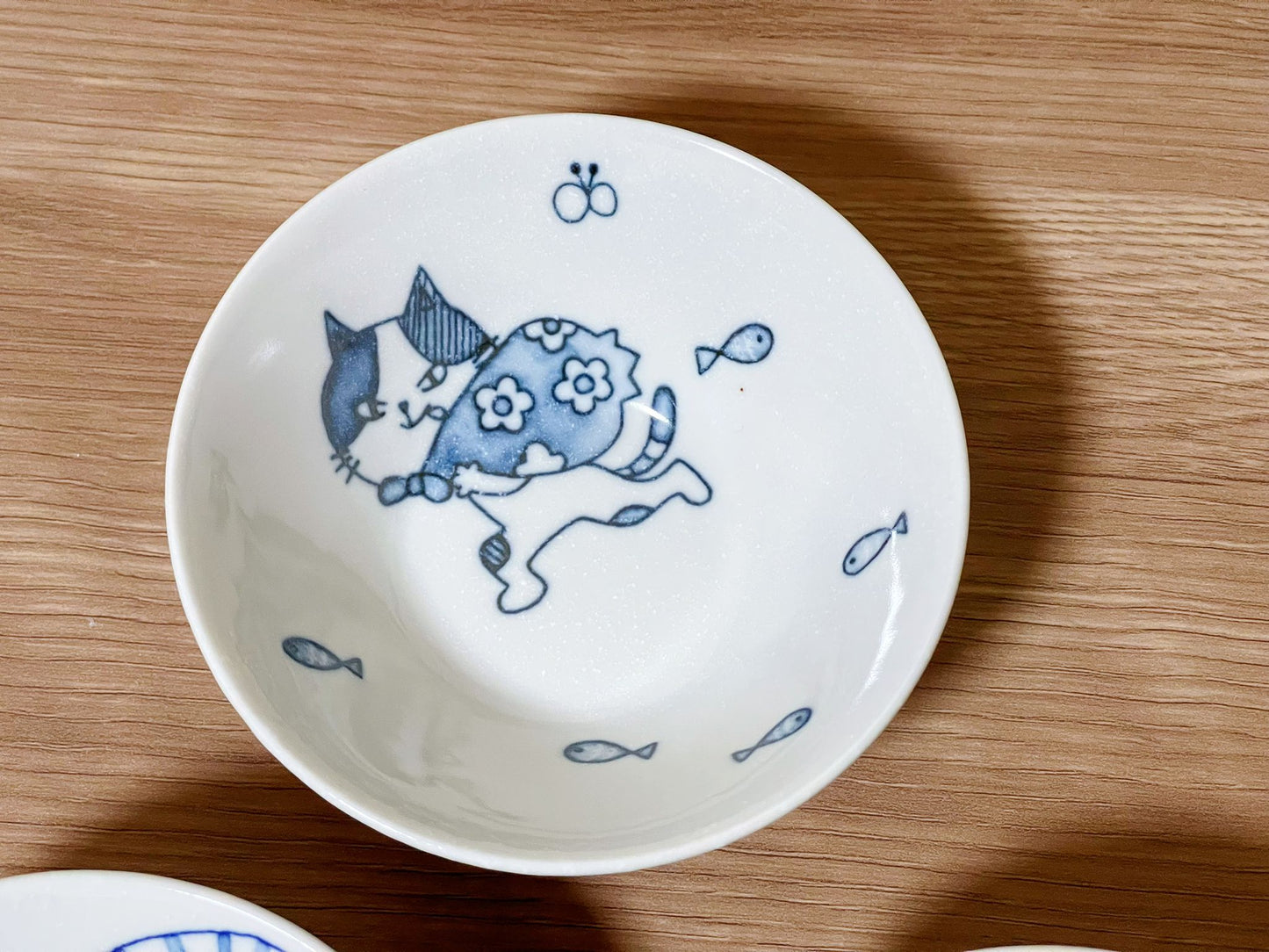 3 Pieces，Whimsical Japanese Mino Ware Ceramic Cat Bowls Bundle, Artistic Kitty Bowls Collection,Perfect for Serving Salads,Snacks & Desserts