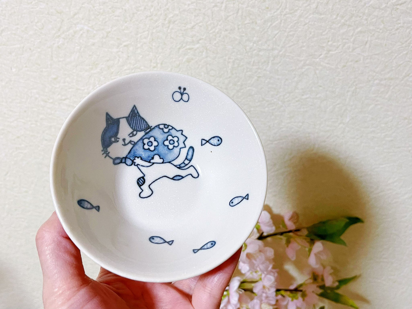 3 Pieces,Handcrafted, Authentic Japanese Mino Yaki Ceramic Cat Bowls Gift Set,Whimsical Kitty Bowls Set,Perfect for Salads,Snacks&Desserts