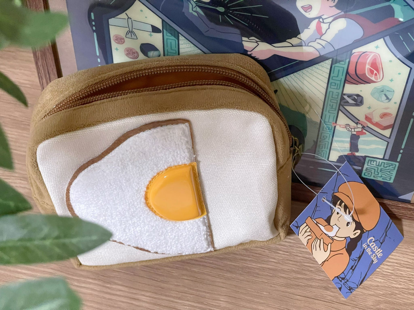 Original Ghibli Laputa Pouch/Case • Fried Egg Clutch/Cosmetic Bag/Wallet/Makeup Bag/Purse • Robot Soldier Anime • Studio Ghibli Gift