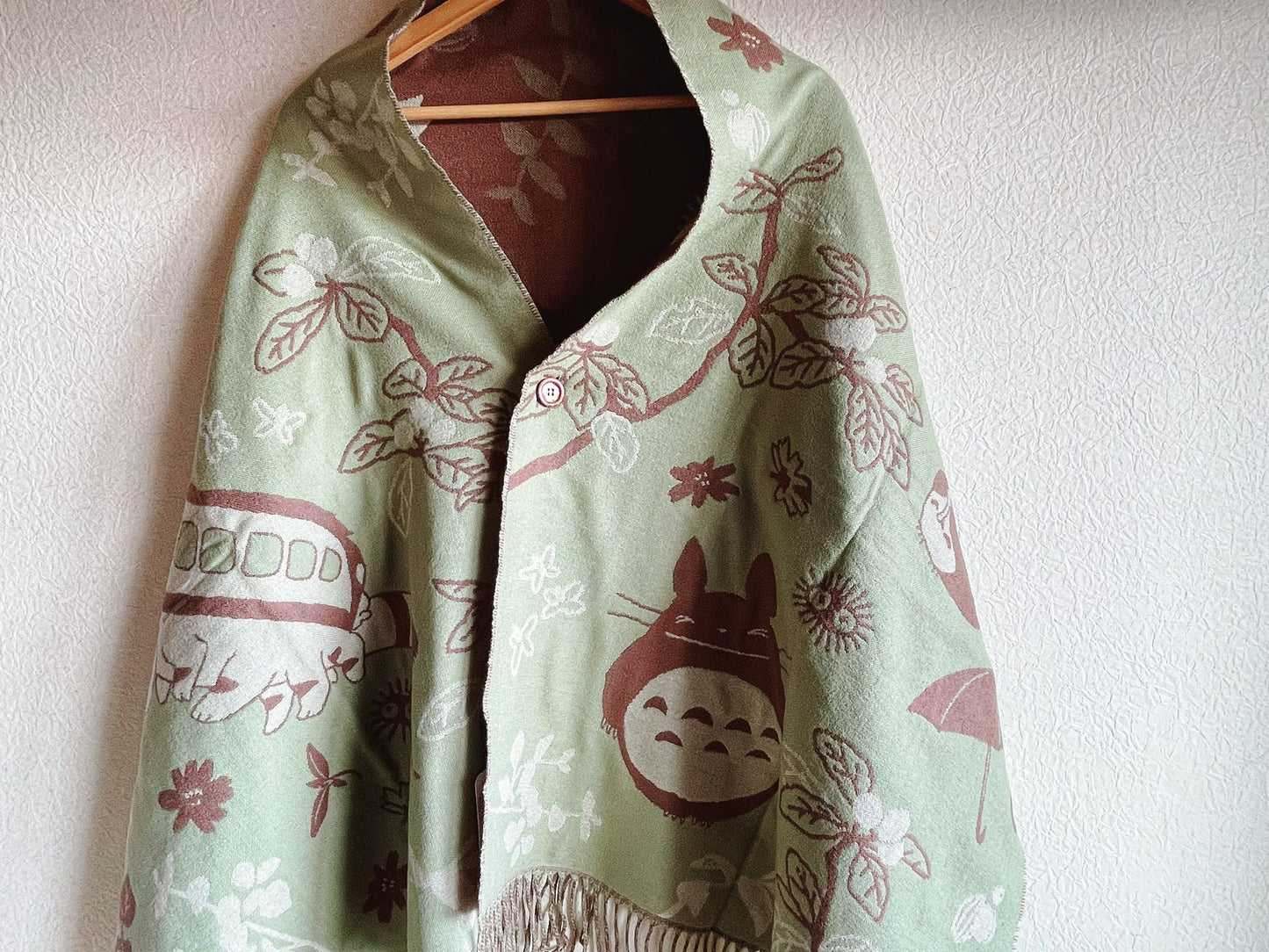 Original Ghibli Totoro Shoulder Shawl • My Neighbor Totoro Jacquard Stole/Scarf/Tippet/Cape/Put-on/Muffler • Catbus Studio Ghibli Gift