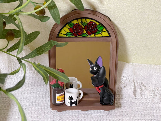 Original Ghibli Jiji Wall/Desk Mirror • Kikis Delivery Service Wall Hanging/Home Decor/Interior Diorama/Figure/Figurine • Studio Ghibli Gift