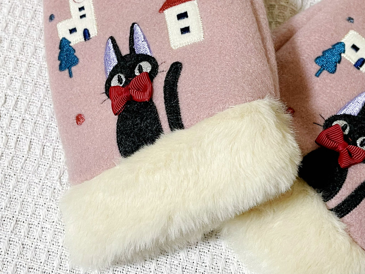 Original Ghibli Kiki Mittens • Kikis Delivery Service Gloves/Muff/Winter Clothes with Jiji Gigi • Anime Ghibli Studio Gift