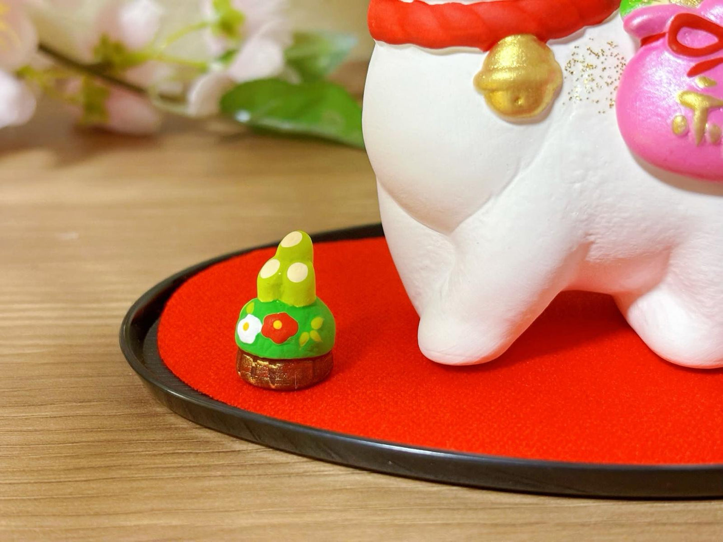 Japanese Shiba Dog & Lucky Cat Ornament | Handmade Kitten Figurine Gift | Goldfish Desktop Ornament | Lucky Kitty Desk Accessories